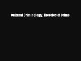 Cultural Criminology: Theories of Crime Livre Télécharger Gratuit PDF