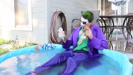 Spiderman vs Joker In Real Life Bath Time  Superhero Battle