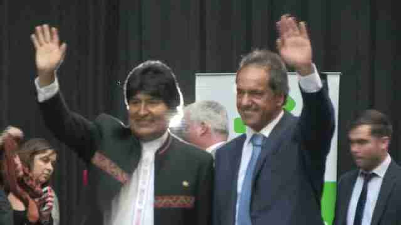 Evo Morales, de campaña con Scioli en Argentina
