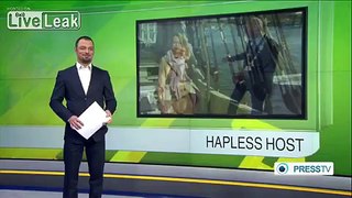 Dutch TV presenter accidentally falls into river live on camera