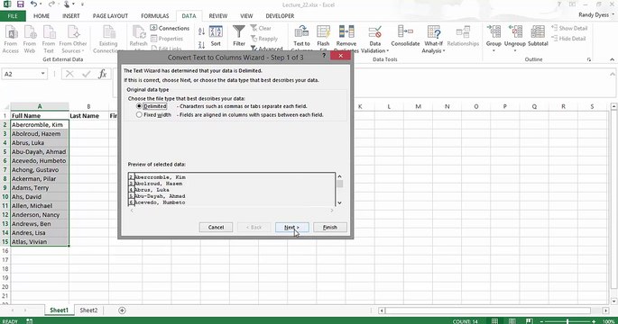 022 How do you change a string of text into multiple columns of text