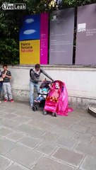 Street Entertainer in Venice Dressed as Baby