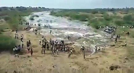 Kalavapalli River begins its Flow after 20 Years off in India