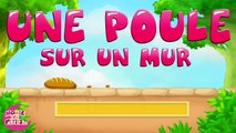 Une poule sur un mur