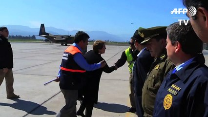 Bachelet visita zona afectada por el terremoto