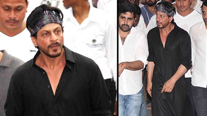 Shahrukh Khan  Attends Funeral Of Karim Morani's Mother