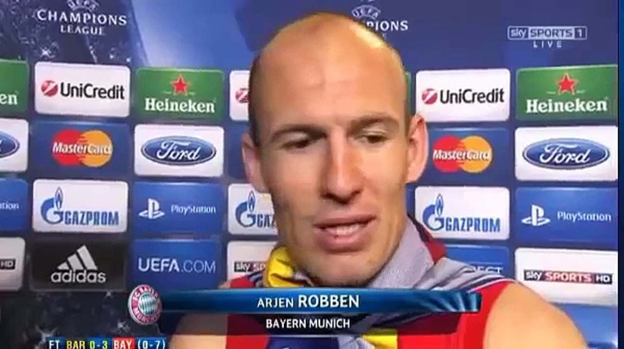 Barcelona Vs Bayern Munich 0-3 [0-7] - Arjen Robben Interview After His Goal - May 1 2013 - [HQ]