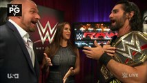 Stephanie McMahon, Triple H and Seth Rollins Backstage Segment