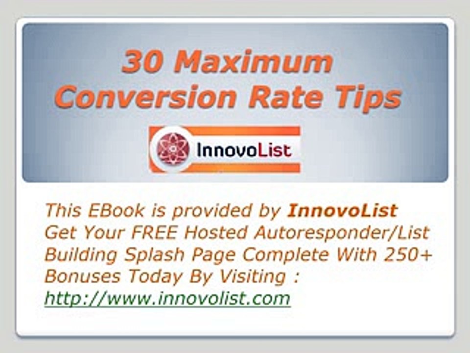 30 Maxmimum Conversion Rate Tips