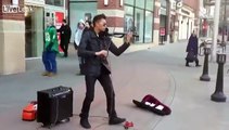 Amazing Street Performer With Violin And Looping Pedal