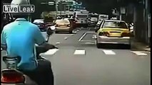 Husband Doesn't Notice Wife Being Dragged on Ground Behind Scooter