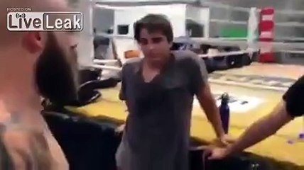 Black belt shows new student who the boss is.