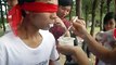 Vietnam folk games - Couples fertilize each other blindfolded eat yogurt