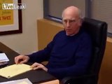 Larry David pretends to be mentally disabled so someone won't rent the office next to his