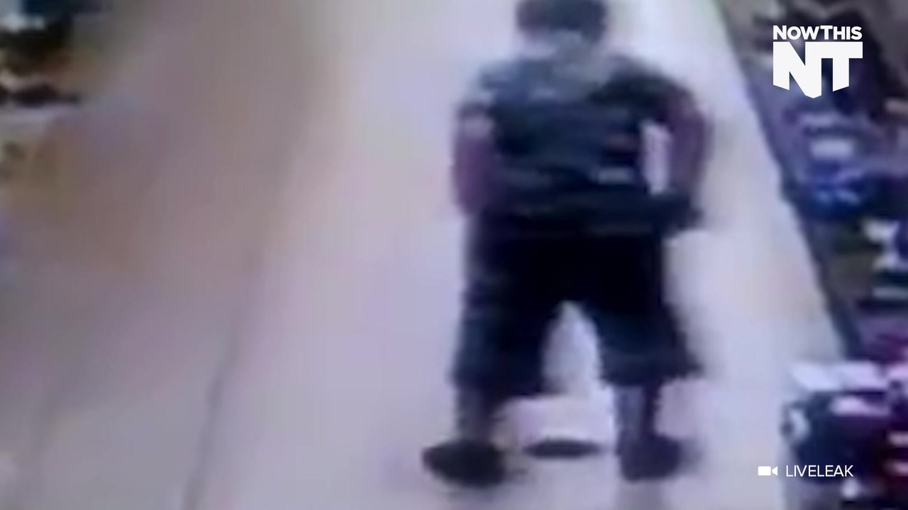 Little Boy Poops On Supermarket Floor, Poor Dude Steps In It