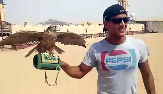 Mr. David Holmes from Australia with Desert Falcon - Desert Safari Tours