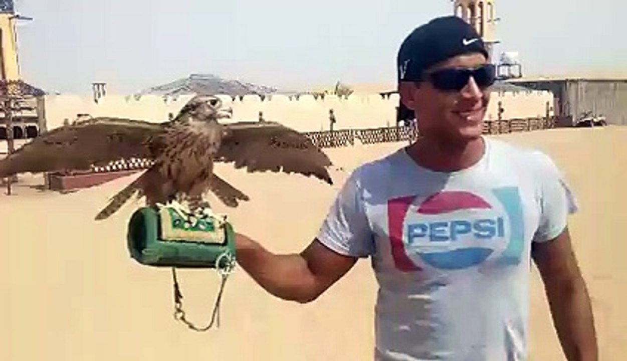 Mr. David Holmes from Australia with Desert Falcon - Desert Safari Tours