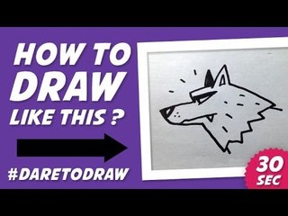 How to Draw Wolf's Head in 30 Sec - Cara Menggambar Kepala Serigala