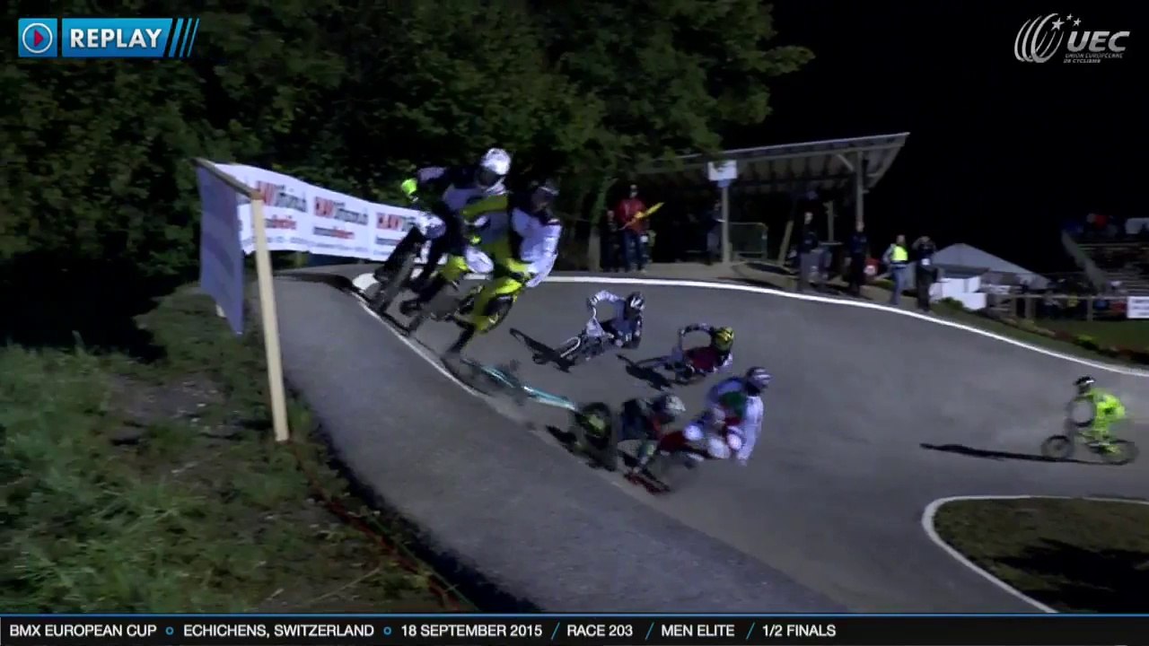REPLAY 1/2 FINALS ROUND 7 BMX EUROPEAN CUP ECHICHENS, SWITZERLAND - 18 SEPTEMBER 2015