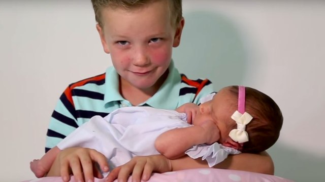 Six Boys React To Meeting Their Baby Sister | What's Trending Now