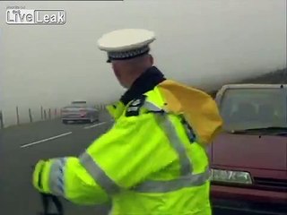 Dumb Pathetic British Police Step Out On bikers, Causing A Accident