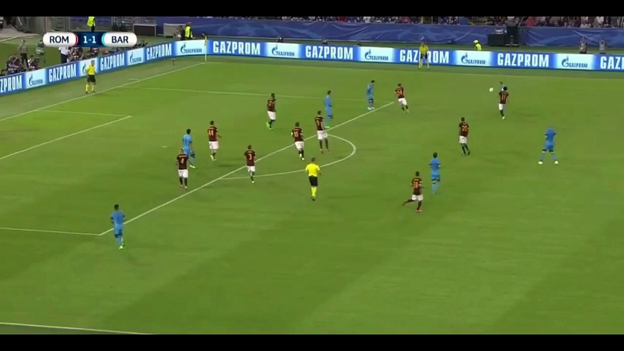 Messi Hits The Post Against Roma Champions League