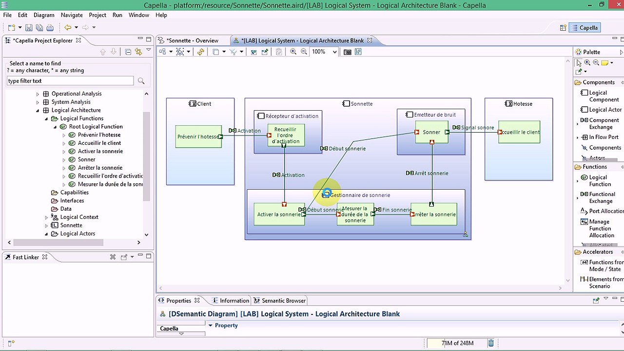 Tutoriel Modélisation Système avec Capella : de l'intérêt de l'architecture logique - La Sonnette Electronique - FR