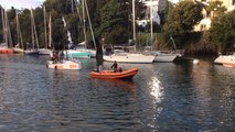 Les bateaux quittent le Port-Rhu