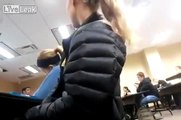 Girl struggles to stay the hell awake during class.
