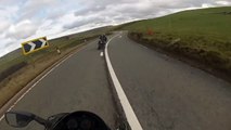 Biker ignoring ''slow'' sign - goes off the cliff