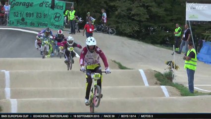 REPLAY MOTOS 3 GROUP 2 SATURDAY BMX EUROPEAN CUP ECHICHENS, SWITZERLAND - 19 SEPTEMBER 2015