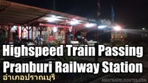High Speed Train Passing Pranburi Railway Station