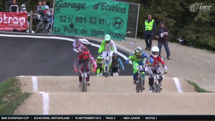 FULL REPLAY ROUND 8 BMX EUROPEAN CUP ECHICHENS, SWITZERLAND - 19 SEPTEMBER 2015