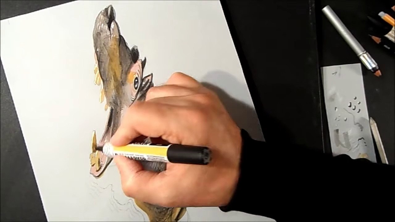 3D Drawing a Hippo