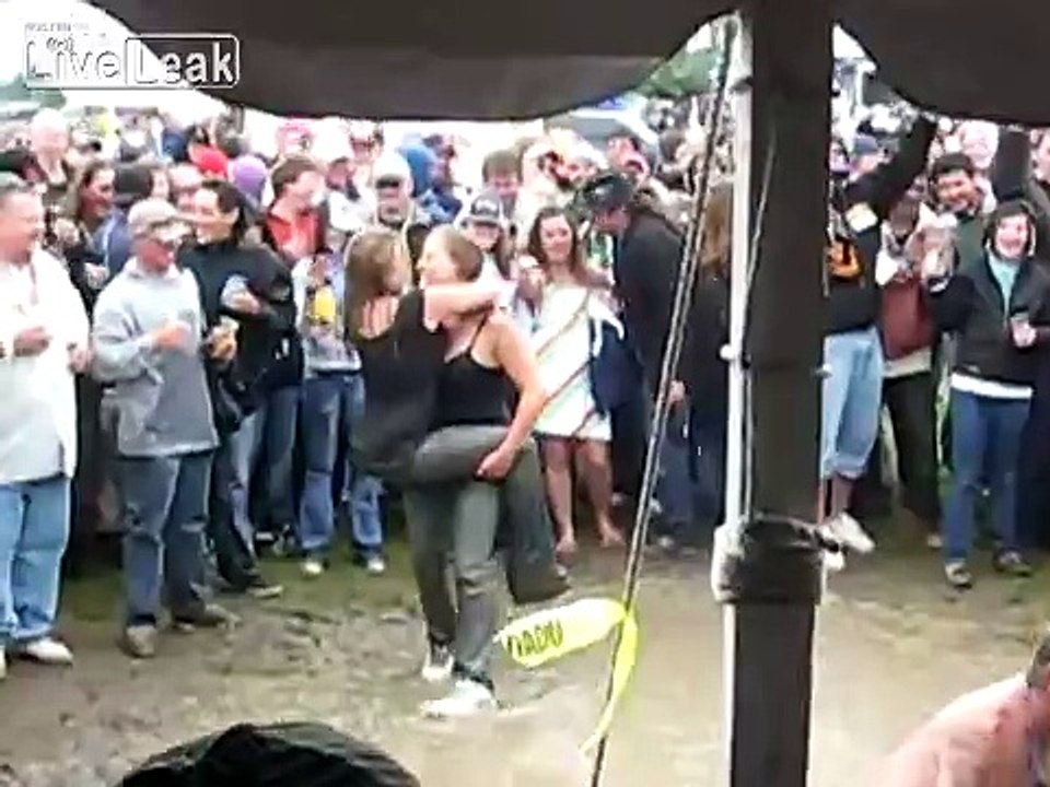 Mud Wrestling and Puddle Plopping  -  Girl on Girl