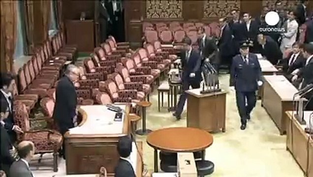 Unusual clashes erupt in Japan parliament over security bills
