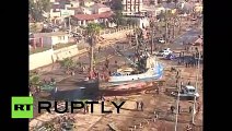 Chile Earthquake Aerial shots of destructive aftermath of tsunamii