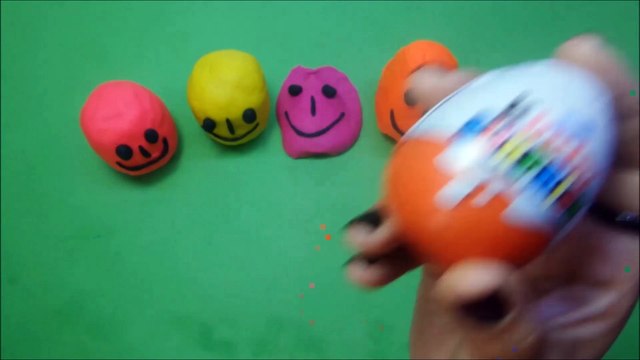 PlayDoh Make Smiley Masks - 5 Kinder surprıse Egg ! We learn colors - Surprıse Toys and playdoh