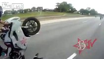 cop chase wheelie biker lol