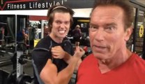 Arnold Schwarzenegger Wakes Son Patrick for an Early Morning Workout