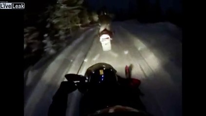 Yamaha Nytro Snowmobile Crash into Deer Michigan U.P.