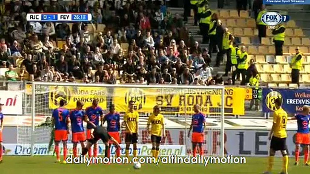 Hicham Faik Fantastic Free Kick Goal - Roda 1-1 Feyenoord - Eredivisie - 20.09.2015
