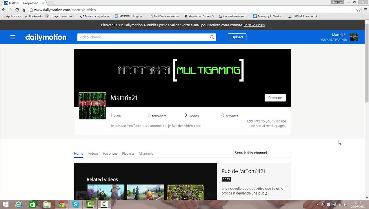 Dailymotion ma chaine + ...