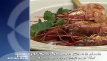 Crevettes de Madagascar et consommé de crustacés sauce thaï