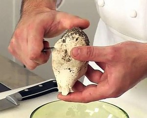 Pomme de terre surprise aux cèpes et foie gras