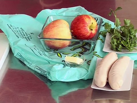 Croustillant de boudins blancs aux pommes rouges