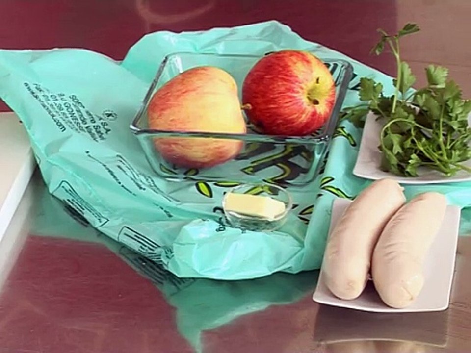 Croustillant de boudins blancs aux pommes rouges