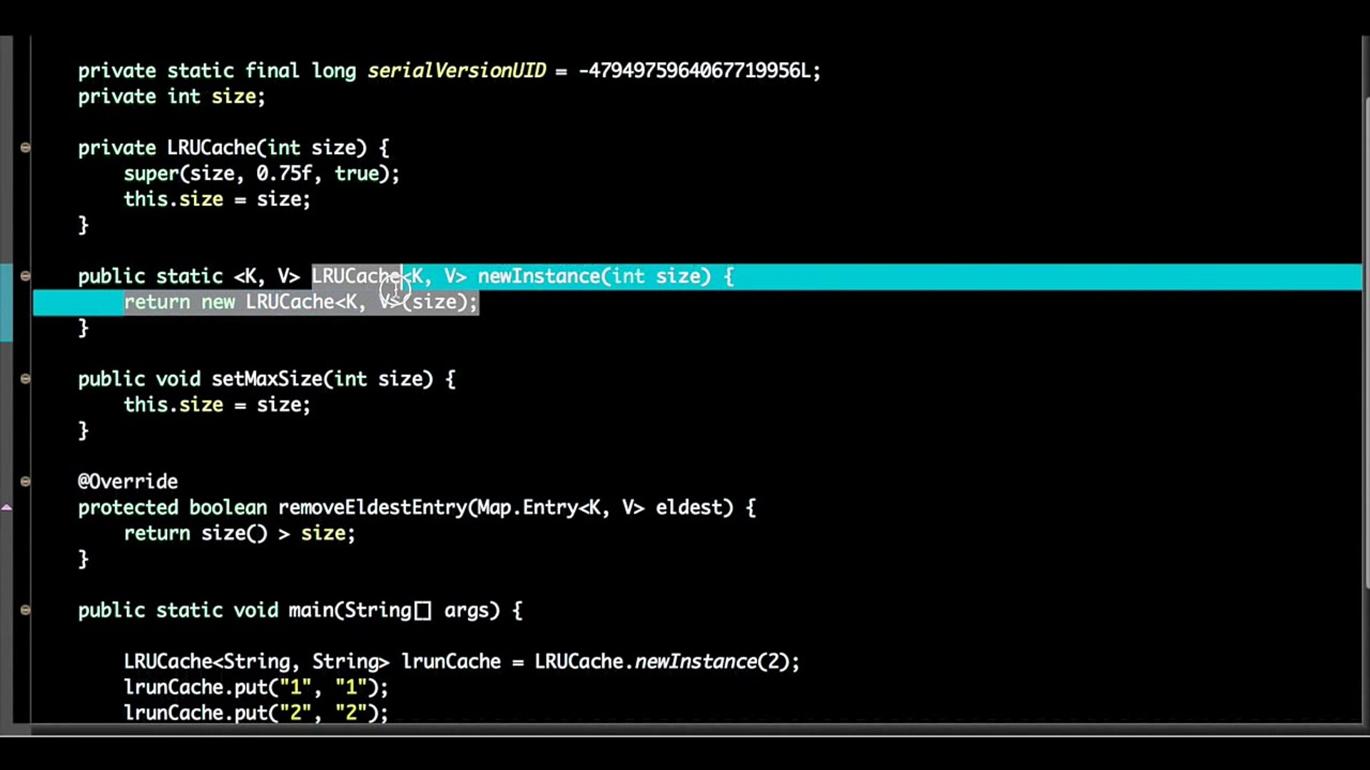 Design and Implement a Least Recently Used (LRU) Cache in Java interview