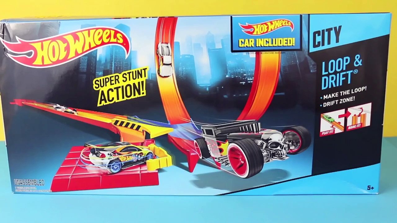 Hot Wheels with Batman Batcycle, Disney Cars and Percy on Loop and Drift Track Set