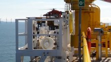 HRC Chopter landing at Helwin Alpha North Sea Offshore Platform